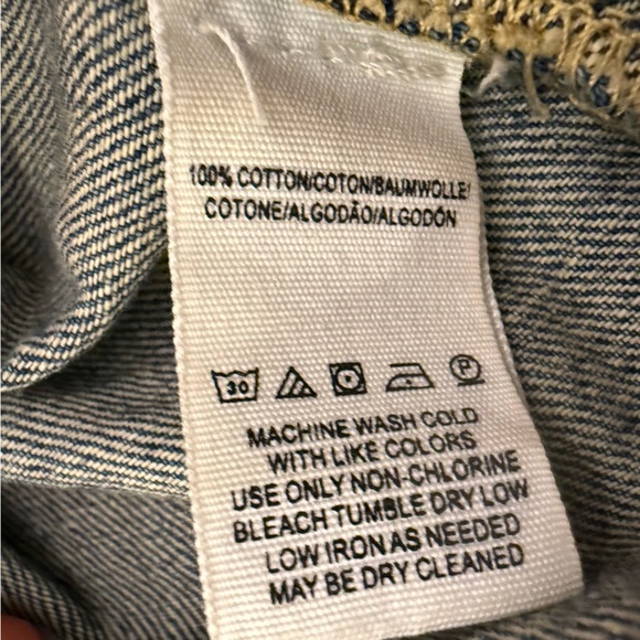 Free People We The Free High Rise Distressed Denim Mini Skirt Size 29 - Picture 9 of 12